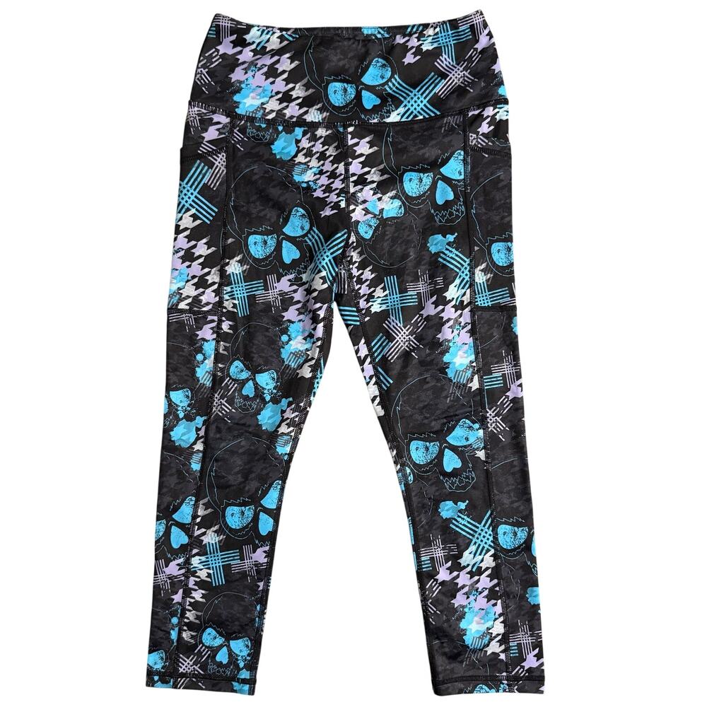 CVG Leggings Capri Skull Houndstooth CrossFit Constantly Varied Gear Black XS